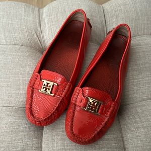 Tory Burch Leather Sole Flats - Orange Red